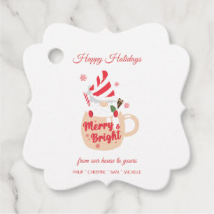 Étiquettes Cadeau Coca chaud Père Noël doux et doux