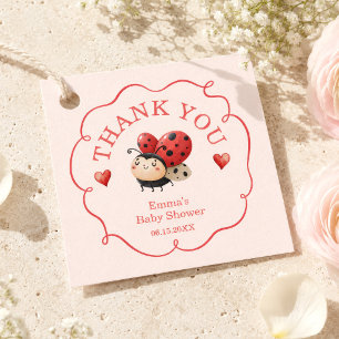 Étiquettes Cadeau Coccinelle Mignonne Remerciements Baby Shower