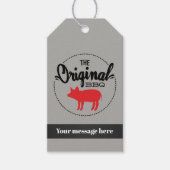 Étiquettes-cadeau Cochon BBQ mignon ajouter des noms de message (Devant)