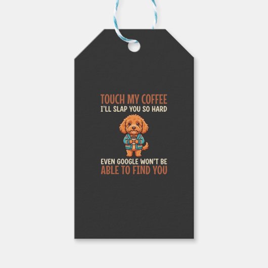 Étiquettes-cadeau Cockapoo Amoureux de Café Drôle (Devant)
