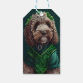 Étiquettes-cadeau Cockapoo Dog en robe de fête St. Patrick (Devant)