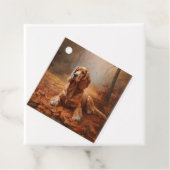 Étiquettes Cadeau Cocker Spaniel à l'automne Feuilles automne Inspir (En situation)