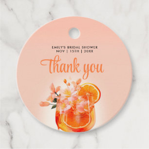 Étiquettes Cadeau Cocktail Aperol Spritz Enterrement de Vie de Jeune
