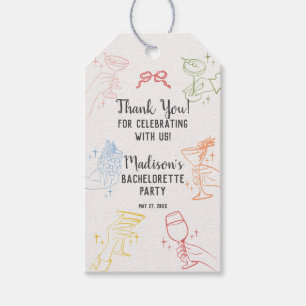 Étiquettes-cadeau Cocktail coloré Fête Retro Bachelorette Favoriser