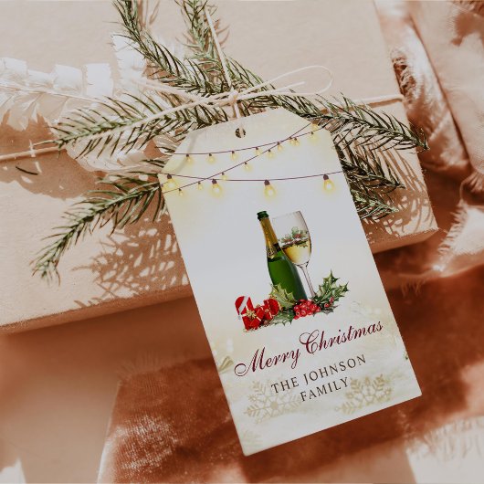 Étiquettes-cadeau Cocktail de Parties scintillant de Noël