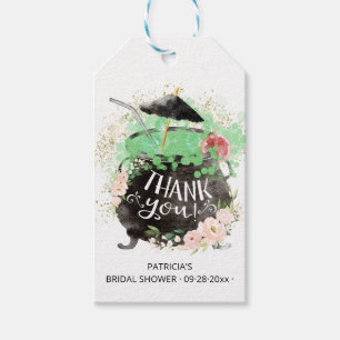 Étiquettes-cadeau Cocktail de punch de sorcière Fête des mariées d'H