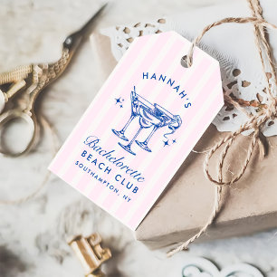 Étiquettes-cadeau Cocktail moderne rétro Bachelorette Bleu