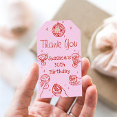 Étiquettes-cadeau Cocktail original rose rétro tiré à la main