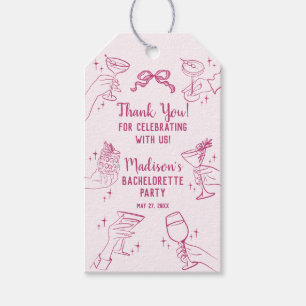 Étiquettes-cadeau Cocktail rose Retro Bachelorette Favoriser