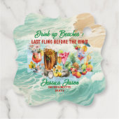 Étiquettes Cadeau Cocktails de plage tropicale Fruits Enterrement de (Dos)