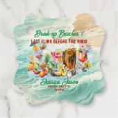 Étiquettes Cadeau Cocktails de plage tropicale Fruits Enterrement de (Devant)