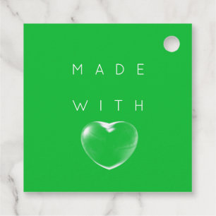 Étiquettes Cadeau Code de réduction Logo Boutique Coeur Merci Vert