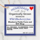 Étiquettes Cadeau Code QR de confiture de bleuet maison (Devant)