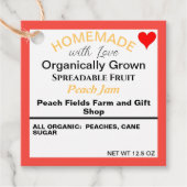 Étiquettes Cadeau Code QR de confiture de pêche maison (Devant)