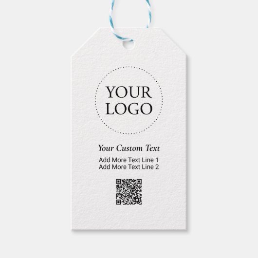 Étiquettes-cadeau Code QR de logo personnalisé pour entreprise simpl (Devant)
