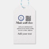 Étiquettes-cadeau Code QR minimal simple ajouter un logo nom de code (Dos)
