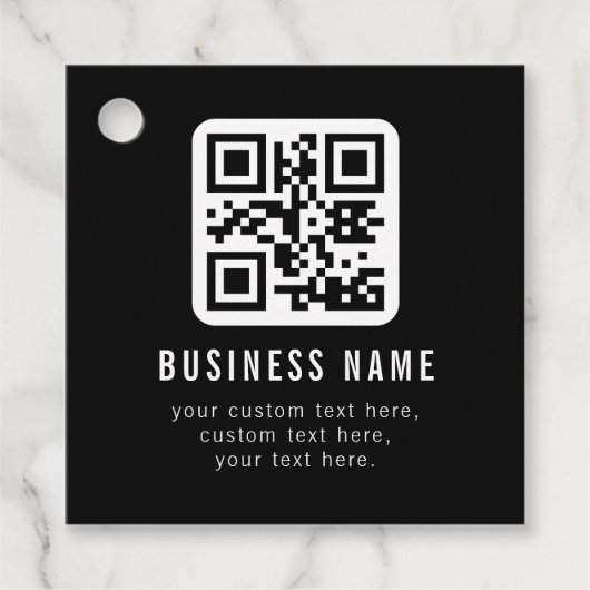 Étiquettes Cadeau Code QR personnalisable & Conception de texte modi (Devant)