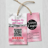 Code QR personnalisé rose Prix Logo  Marque suspen