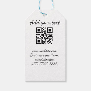 Étiquettes-cadeau code QR personnalisé simple ajouter votre nom text