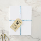Étiquettes-cadeau code QR personnalisé simple ajouter votre nom text (Avec de laficelle)