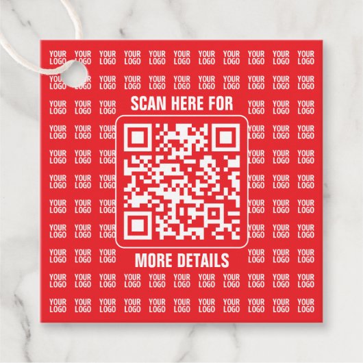 Étiquettes Cadeau Code QR promotionnel (modifiable) avec Motif Logo (Devant)