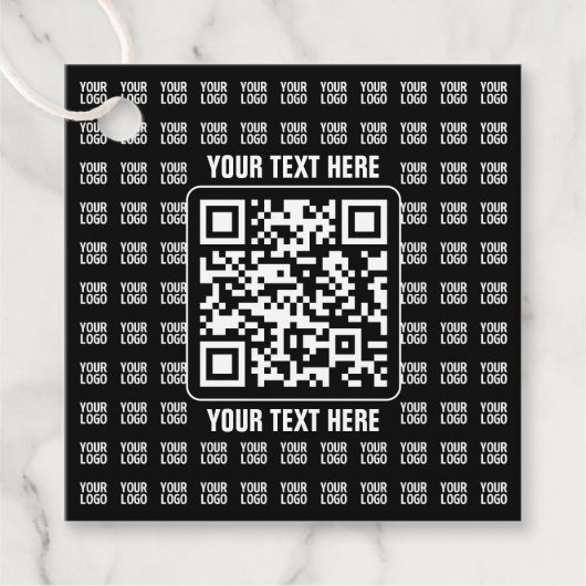 Étiquettes Cadeau Code QR promotionnel (modifiable) plus motif de lo (Devant)