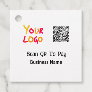 Étiquettes Cadeau Code QR simple et minimal pour payer le nom de l'e