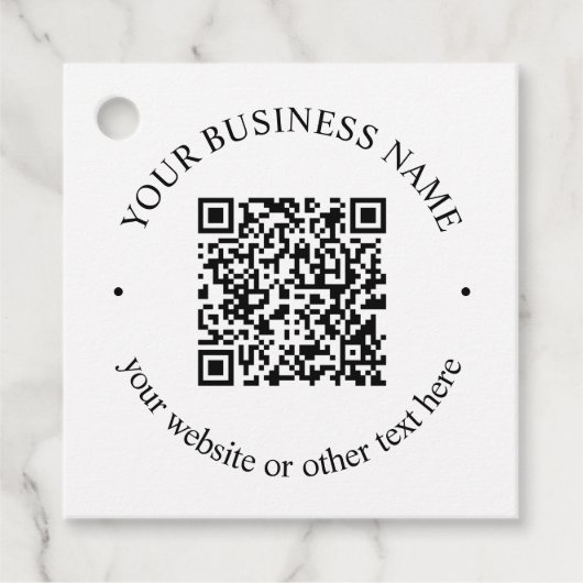 Étiquettes Cadeau Code QR téléchargé Plus Texte circulaire modifiabl (Devant)