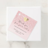 Étiquettes Cadeau Code remise Logo Gold Heart Merci rose (En situation)