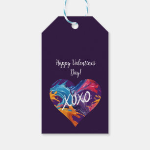 Étiquettes-cadeau Coeur coloré XOXO-Purple-