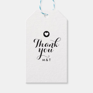 Étiquettes-cadeau Coeur de Merci minimal Faveur de mariage personnal