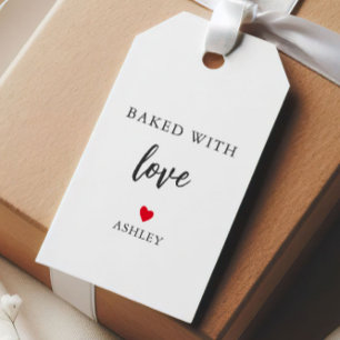 Étiquettes-cadeau Cœur de n'importe quelle couleur cuit avec amour,