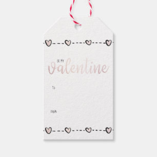 Étiquettes-cadeau Coeur d'or Rose mignon Saint Valentin