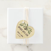 Étiquettes Cadeau Coeur infusé d'amour Huile d'olive Mariage rustiqu (En situation)