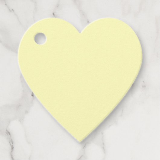 Étiquettes Cadeau Coeur jaune pâle (Devant)