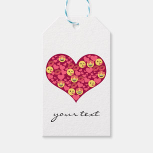 Étiquettes-cadeau Coeur mignon d'Emoji de lèvres de baiser d'amour