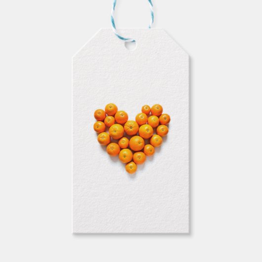 Étiquettes-cadeau Cœur Orange (Devant)