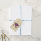 Étiquettes-cadeau Coeur pourpre (Avec de laficelle)