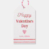 Étiquettes-cadeau Cœur rose et rouge Joyeuse Saint-Valentin  (Devant)