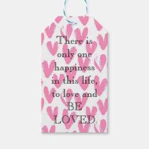 Étiquettes-cadeau Coeur rose Extraordinaire avec amour une citation