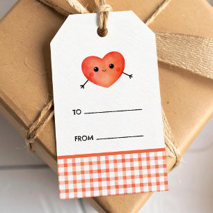 Étiquettes-cadeau Coeur rouge mignon petit cadeau