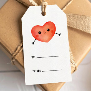 Étiquettes-cadeau Coeur rouge mignon petit cadeau