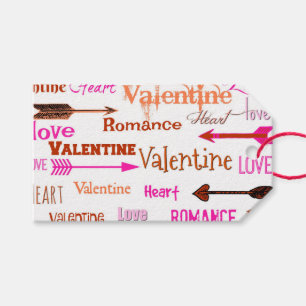 Étiquettes-cadeau Coeur, Saint Valentin et romance avec des flèches