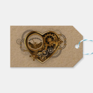 Étiquettes-cadeau Coeur vapeur avec un manomètre