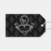 Étiquettes-cadeau Coeur victorien avec crâne (Devant (Horizontal))