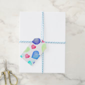 Étiquettes-cadeau Coeurs aquarelle (Avec de laficelle)