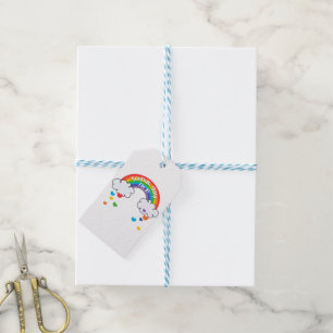Étiquettes-cadeau Coeurs Arc-en-ciel colorés Sons Gay Je suis dans