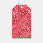 Étiquettes-cadeau Cœurs blancs sur fond éclaboussé de rouge (Dos)
