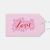 Étiquettes-cadeau Coeurs d'amour - rose et rouge (Devant (Horizontal))