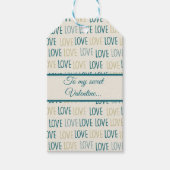 Étiquettes-cadeau Coeurs d'amour verts et beiges (Devant)